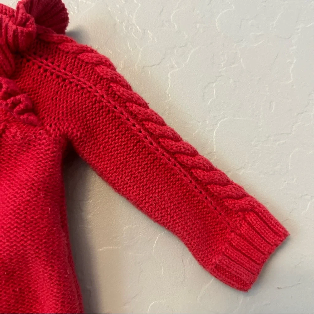 Baby Gap red cable knit sweater with ruffles size 0-3 months